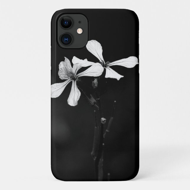 minimal black and white floral Case-Mate iPhone case (Back)