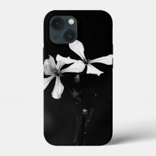 minimal black and white floral iPhone 13 mini case