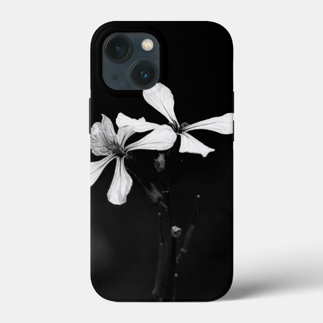 minimal black and white floral Case-Mate iPhone case (Back)