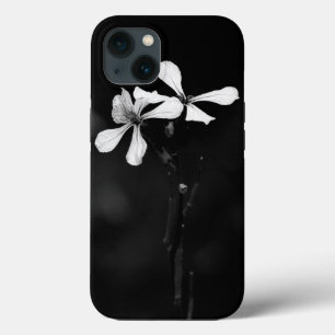minimal black and white floral iPhone 13 case