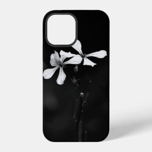 minimal black and white floral iPhone 12 case