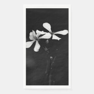 minimal black and white floral napkin