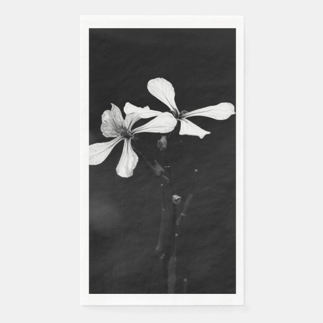 minimal black and white floral napkin (Front)