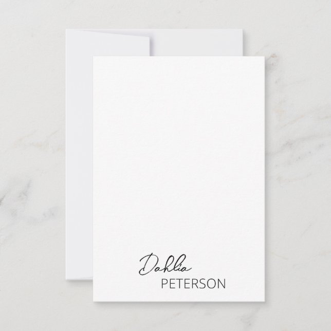 Minimal Black and White Modern Business Card (Front)