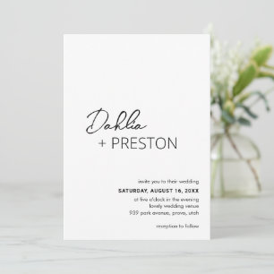 Minimal Black and White Modern Wedding Invitation