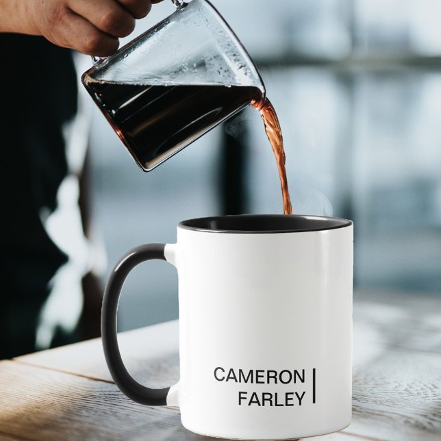 Minimal Black and White Monogram  Mug (Creator Uploaded)