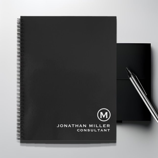 Minimal Black and White Monogram Notebook (Creator Uploaded)
