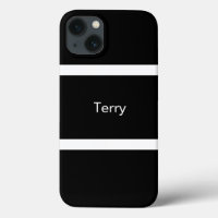 Minimal Black And White Striped Personalized