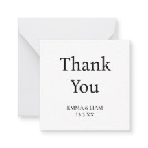 Minimal black and white Thankyou card