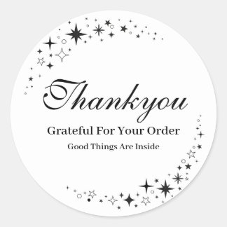 Minimal Black and white Thankyou Sticker