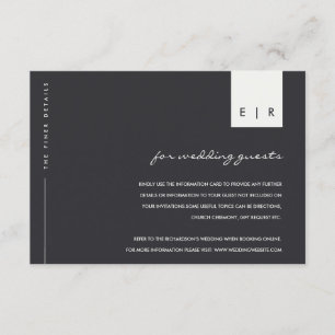 MINIMAL BLACK AND WHITE TYPOGRAPHY WEDDING DETAILS ENCLOSURE CARD