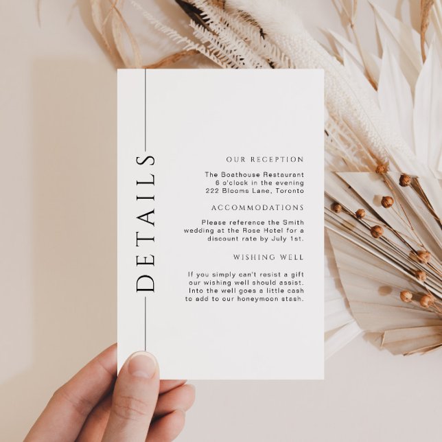 Minimal Black and White Wedding Details Insert (Creator Uploaded)