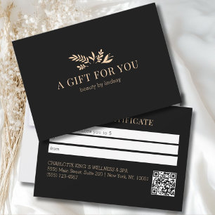 Minimal Black Botanical Business QR Code