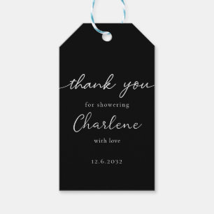 Minimal Black Bridal Shower Gift Tags