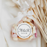 Minimal Black Calligraphy Monogram Wedding Sticker<br><div class="desc">This customisable favour sticker or envelope seal features an elegant yet modern script. Perfect for any season. To make advance changes,  select Personalize -> Edit using Design tool.</div>