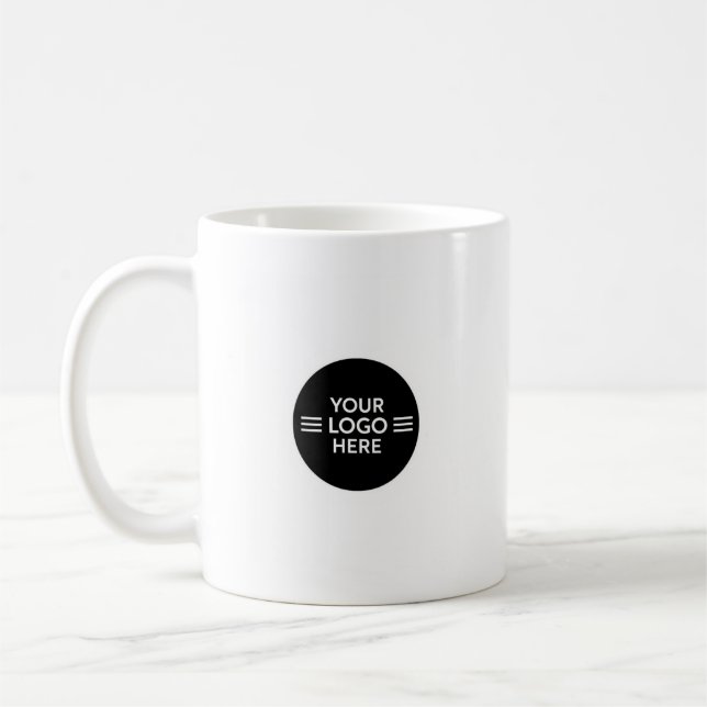 Minimal Black Circle Logo Placeholder | Modern Cus Coffee Mug (Left)