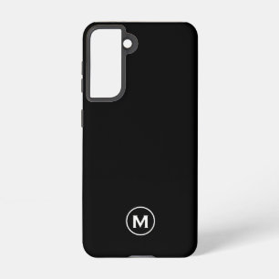 Minimal Black Classic Monogram Samsung Galaxy Case