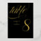Minimal Black Foil Script Wedding Table Number