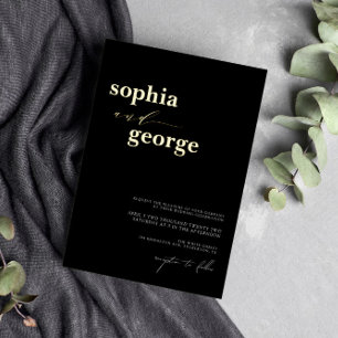 Minimal Black & Gold Foil Wedding