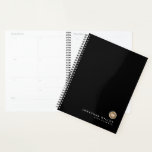 Minimal Black Gold Monogram Planner<br><div class="desc">Minimalist Black Gold Monogrammed Planner Name Date Custom Text Classic Block Typography. Simple,  modern minimalist design that you can personalize with your monogram,  name and date,  or text of your choice in classic typography lettering.</div>