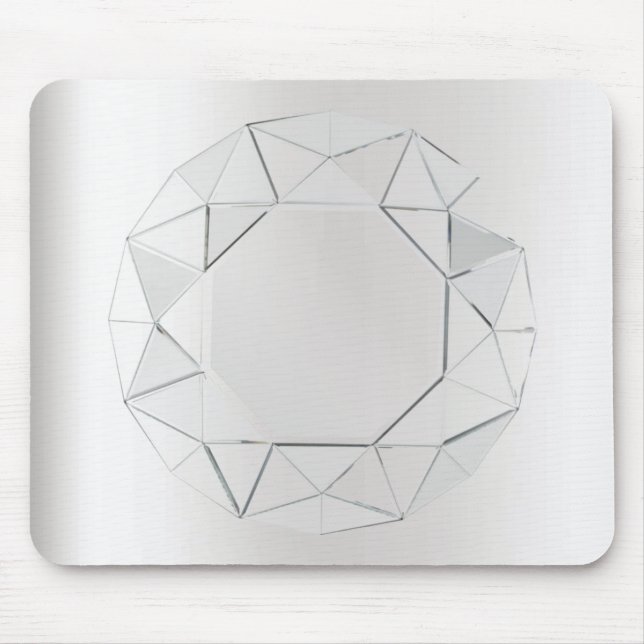 Minimal Black Grey Silver Geometry Crystal Mouse Pad (Front)
