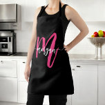 Minimal Black Hot Pink Modern Typographic Monogram Apron<br><div class="desc">Elevate your kitchen style with our Minimal Hot Pink Modern Typographic Monogram Apron! Featuring a sleek, minimalistic design in bold hot pink, this apron is personalized with your monogram in a modern typographic font. Perfect for cooking, baking, or grilling, it combines fashion and function with adjustable straps and durable fabric....</div>