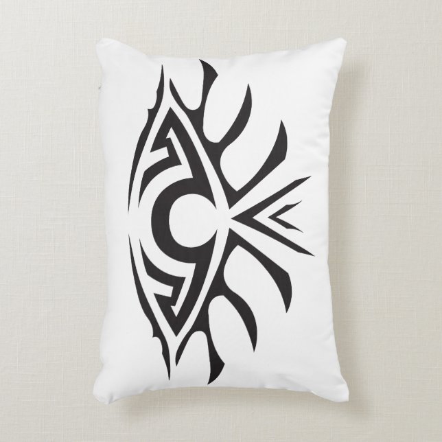 Minimal Black Ink Tattoo Style Artwork Accent Pillow (Front(Vertical))