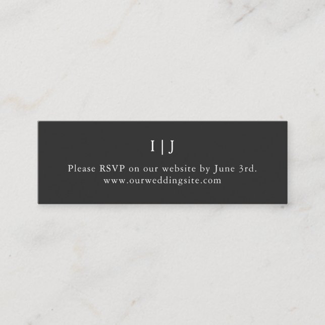 Minimal Black Mini Wedding Website Enclosure Card (Front)