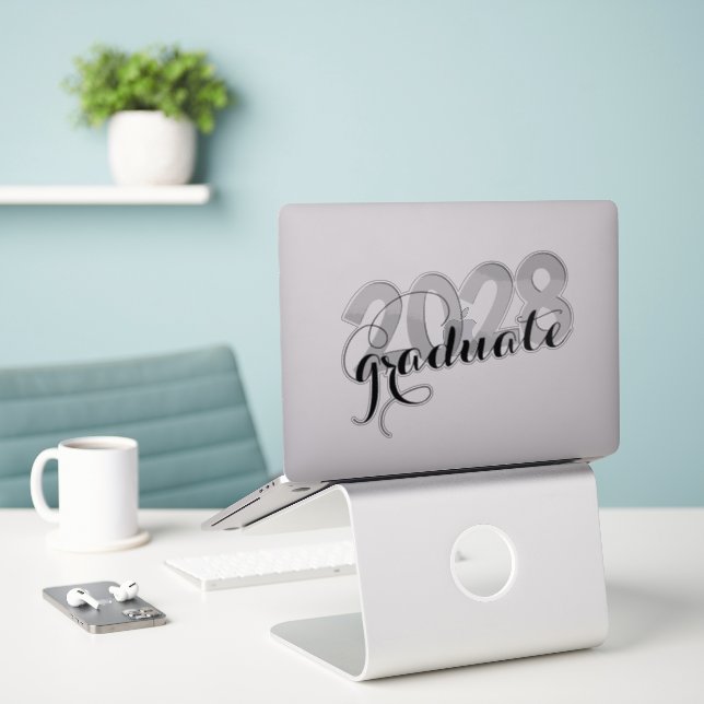 Minimal Black Modern Script Graduation (Laptop On Desk)