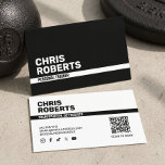 Minimal Black Personal Fitness Trainer Business Card<br><div class="desc">Make a strong first impression with this bold, modern personal trainer business card design. Featuring a high-contrast black and white layout with clean typography, this card is designed for fitness professionals who want to stand out. Perfect for personal trainers, fitness coaches, gym instructors, and strength coaches. Easily customize with your...</div>