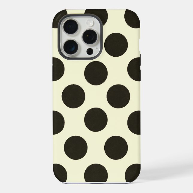 Minimal Black Polka Dot Pattern iPhone Case (Back)