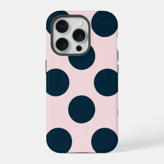 Minimal Black Polka Dot Pattern iPhone Case (Back)
