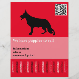 Minimal black red Shepherd Dog personalized Flyer