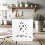 Minimal Black She Became A Hero Inspiration Girl  Hip Flask<br><div class="desc">Minimal Black She Became A Hero Inspiration Girl</div>