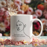 Minimal Black She Became A Hero Inspiration Girl  Two-Tone Coffee Mug<br><div class="desc">Minimal Black She Became A Hero Inspiration Girl</div>