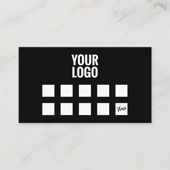 Minimal black simple your logo coffee shop loyalty (Front)