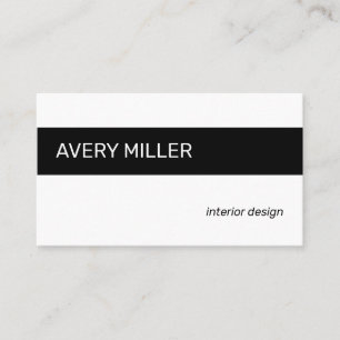 Minimal Black Stripe on White Business Card