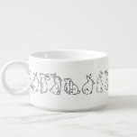 Minimal Black & White Bunny Rabbit Ink Sketch Art Bowl<br><div class="desc">A band of black pen and ink bunny rabbits is drawn around this soup mug. Simple,  minimal and perfect for any occasion. Great for bunny rabbit lovers! Whimsical,  original artwork by Tuzi Williams.</div>