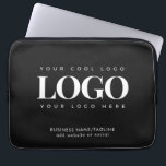 Minimal Black & White Business Company Custom Logo Laptop Sleeve<br><div class="desc">This elegant laptop sleeve would be great for your business/promotional needs. Easily add the desired logo & text by clicking on the "personalize" option.</div>