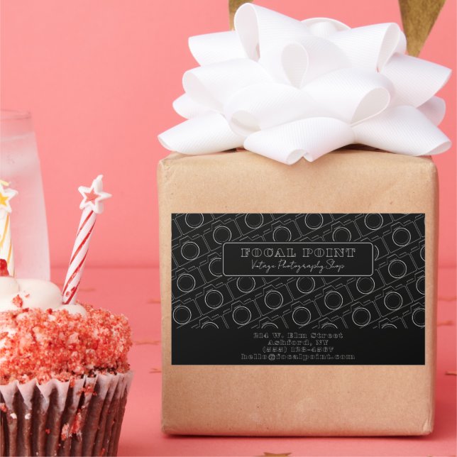  Minimal Black & White Camera Pattern Photography Sticker (Party)