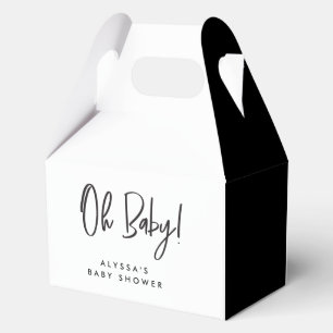 Minimal Black white CHIC Baby shower Thank you Favor Box