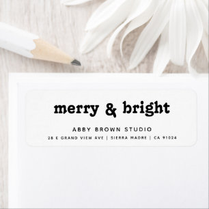 Minimal Black White Christmas Greetings Address