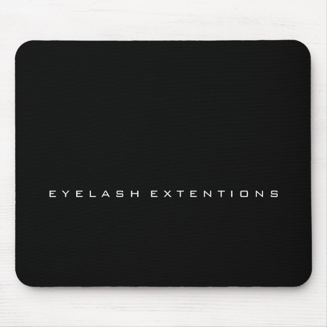 Minimal Black White Company Branding Name Mouse Pad (Front)