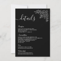Minimal Black & White Floral Islamic Nikah Details