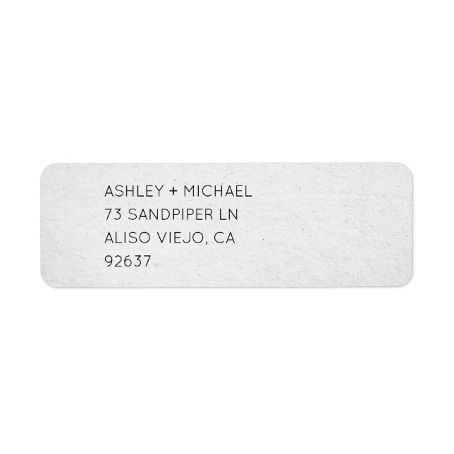 Minimal Black & White Handmade Paper Address Label (Front)