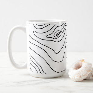 Minimal Black & White line art Modern Design Coffee Mug
