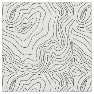 Minimal Black & White line art Modern Design Fabric