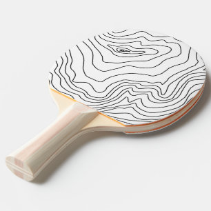 Minimal Black & White line art Modern Design Ping Pong Paddle