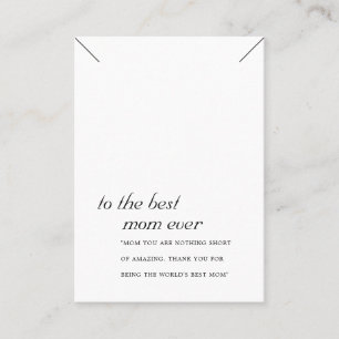 MINIMAL BLACK WHITE MOM GIFT NECKLACE DISPLAY CARD