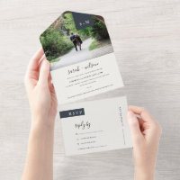 MINIMAL BLACK WHITE MONOGRAM WEDDING PHOTO ALL IN 